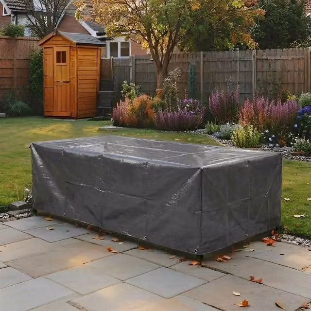 Home Source Duracover Waterproof Grey Patio Furniture Cover, W/D/H: 203 x 102 x 69 cm