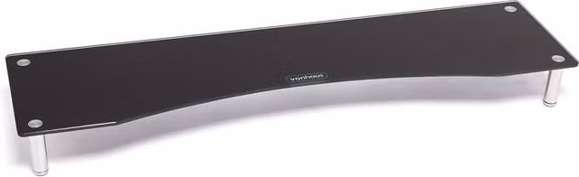 VonHaus Height Adjustable Extra Large Black Glass Monitor Stand, Height: 10 cm, Black
