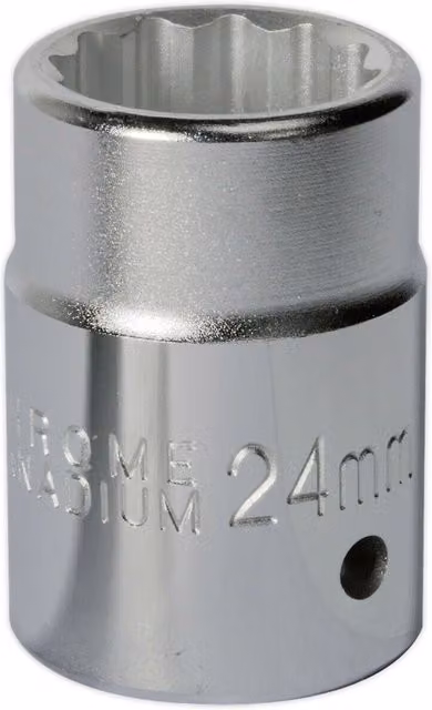 Loops 24mm Forged Steel Drive Socket, 3/4 inch Square Drive, Silver Chrome Vanadium – 1