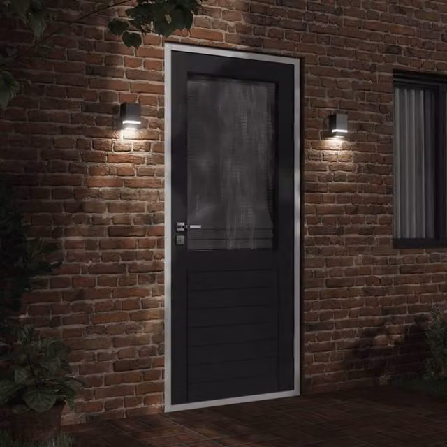 Berkfield Home Modern Black Stainless Steel Outdoor Up and Down Wall Light