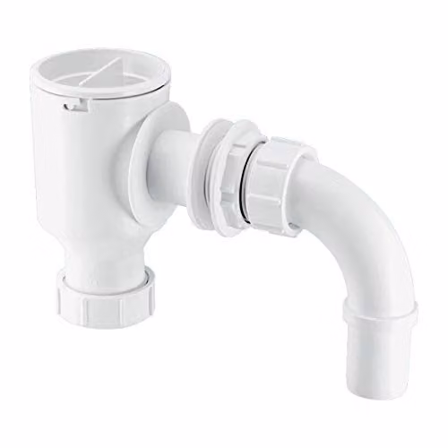 McAlpine 1" Complete Screened Tank Overflow Connector in White – 3
