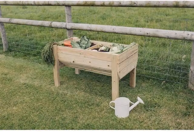 Churnet Valley Garden Furniture Ltd Pack of 2 Brown Wooden Veg Trug Planters, Width: 100 cm