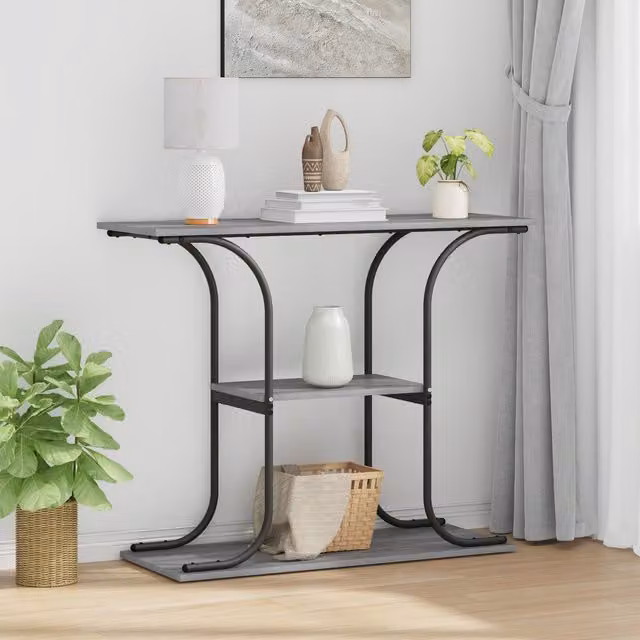 Berkfield Home Grey Sonoma Console Table, W: 101 cm, D: 35 cm, H: 80.5 cm – 1