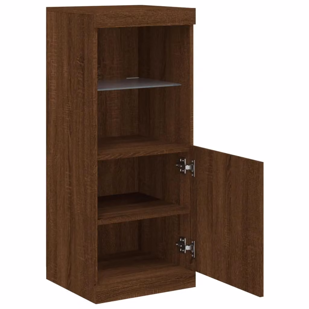Berkfield Home Modern Oak Sideboard in Brown with Integrated LED Lights, W: 41 cm, D: 37 cm, H: 100 cm – 5