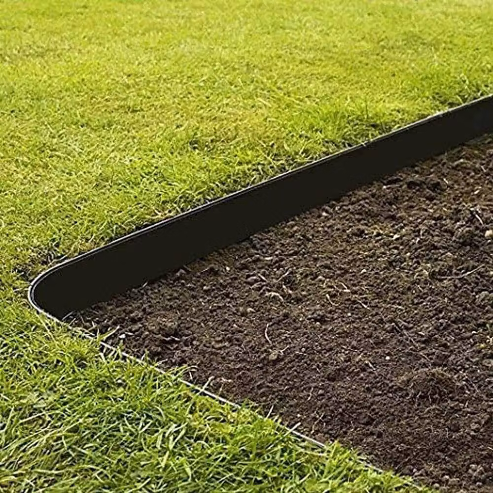 FLAVORA Flexible Black Plastic Lawn Edge, 5m Length, Height: 12 cm – 5