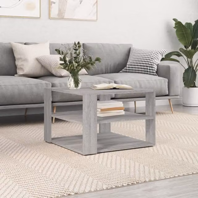 Berkfield Home Grey Sonoma Square Coffee Table in Engineered Wood W/D/H: 59.5 x 59.5 x 40 cm – 1
