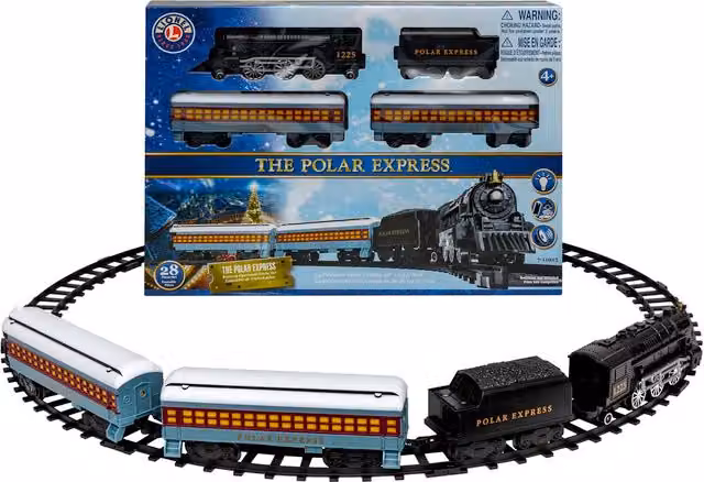 Lionel Disney The Polar Express 28 Piece Motorised Mini Model Train Starter Set in Black and Multicolour – 9