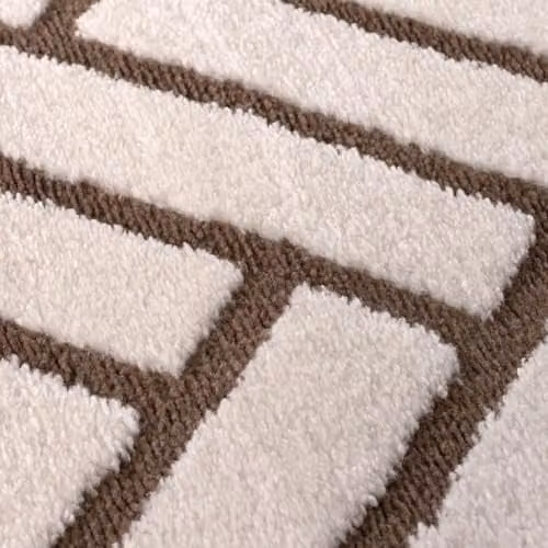 THE RUGS Loft Collection Modern Textured Living Room Rug in Chevron Brown, W: 80 cm, L: 300 cm – 3