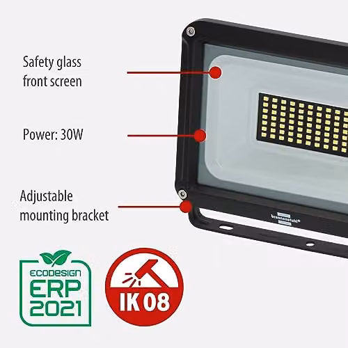 Brennenstuhl Jaro 4060 LED Outdoor Floodlight, 30W, 3450 Lumens, Black – 2