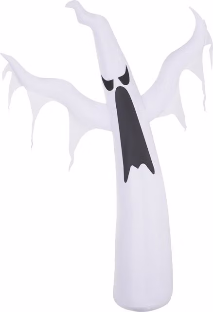 HOMCOM 1.8m LED Halloween Inflatable Floating Ghost Decoration in White