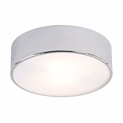 Netlighting Darling Round 2 Light Flush Ceiling Lamp in Chrome and Grey, Diameter: 35 cm