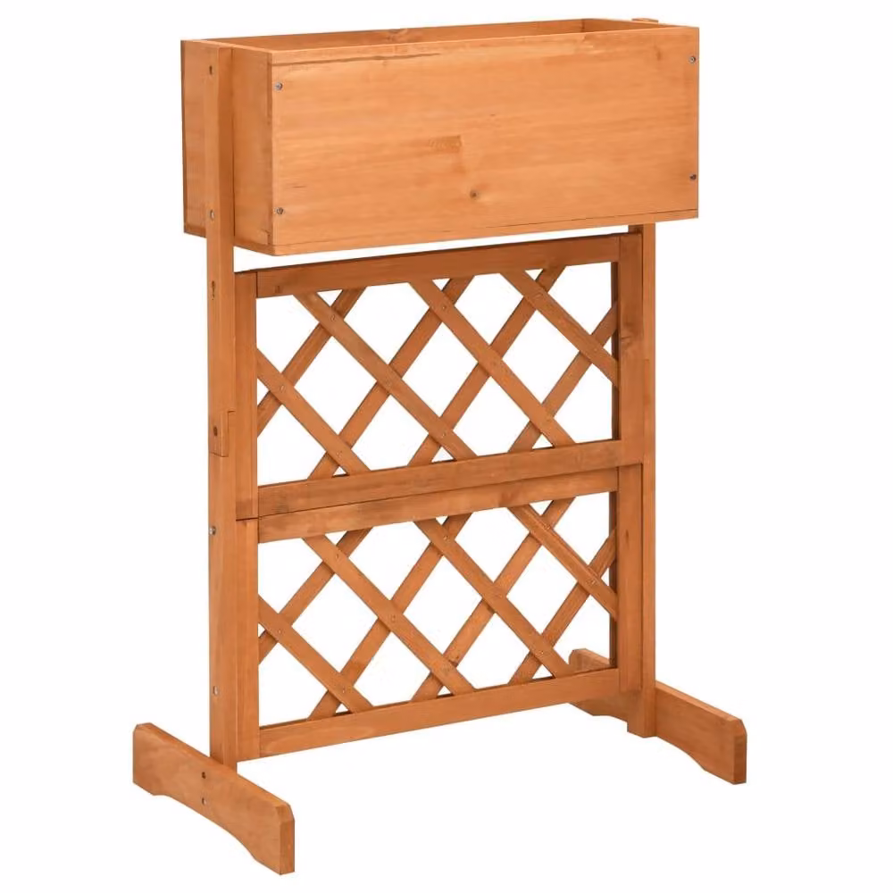 Berkfield Home Orange Trellis Planter in Solid Firwood W/D/H: 45 x 30 x 74 cm – 2