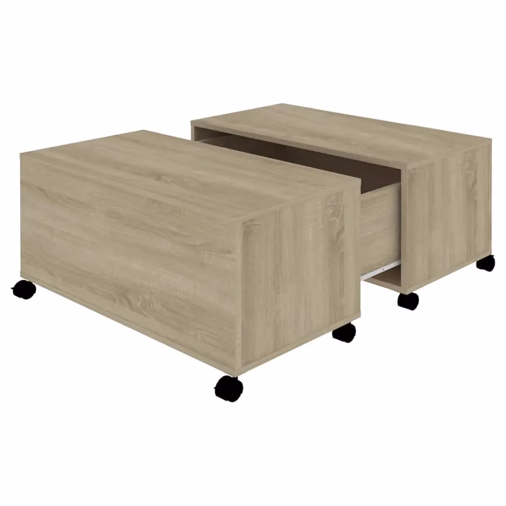 Berkfield Home Sonoma Oak Coffee Table in Brown, W/D/H: 75 x 75 x 38 cm – 2