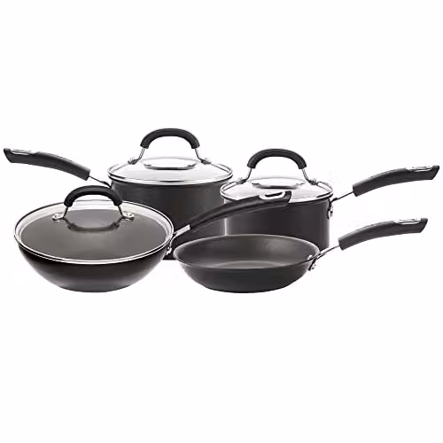Circulon Total Hard Anodised 4 Piece Black Aluminium Saucepan Set – 1