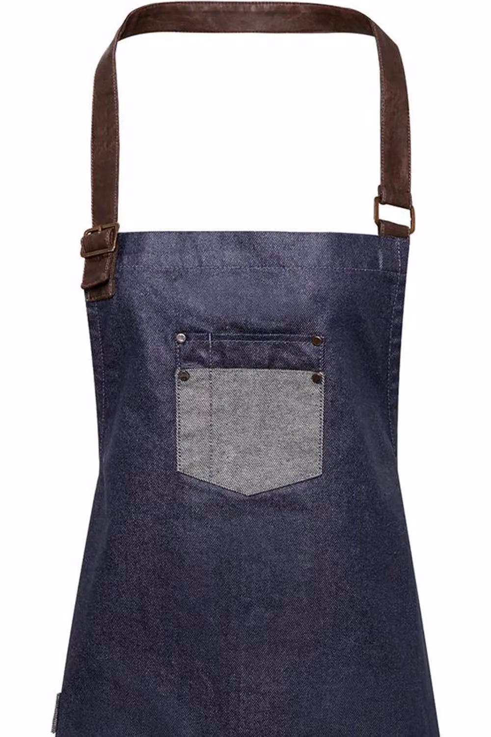 Premier Division Waxed Look Faux Leather Denim Bib Apron in Blue – 2