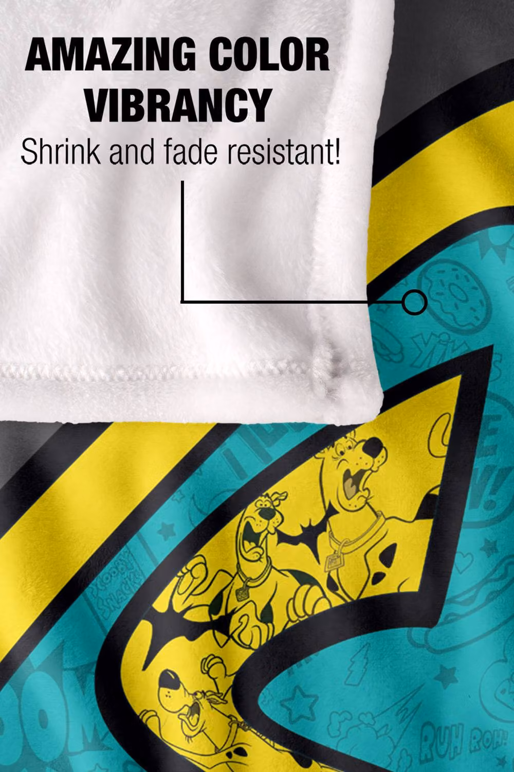 Warner Bros. Scooby Doo Sd Badge Super Soft Fleece Throw Blanket, Multicolour, W: 152.0 cm, D: 127.0 cm – 9