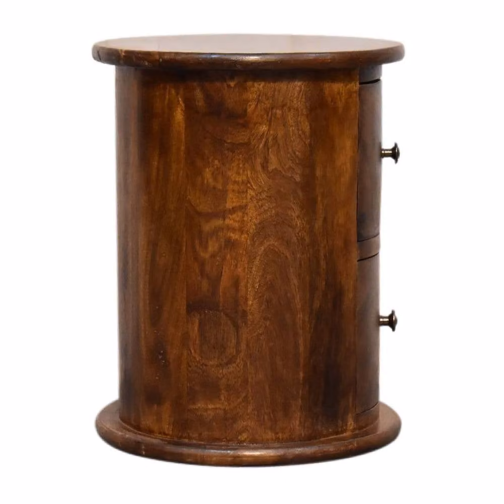 STILVORA Mini Chest of Drawers with 2 Drawers in Brown Glossy Wood – 7