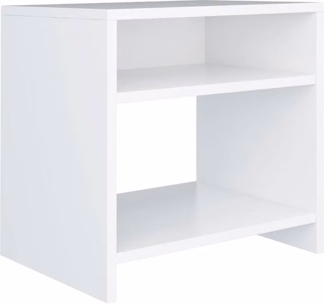 Berkfield Home White Bedside Cabinet in Engineered Wood W/D/H: 40 x 30 x 40 cm
