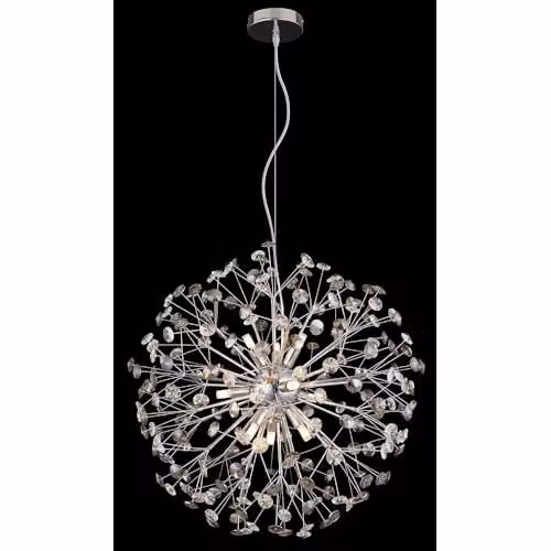 Globo Lighting Modern Crystal Sphere Pendant Light in Chrome with Smoke-Coloured Transparent Glass for Dining Rooms, G9 LED Compatible – 2