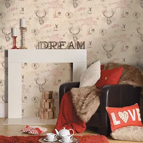 Holden Decor Imaginarium Wallpaper Roll in Grey and Beige, W: 0.53 m, L: 10.05 m – 2
