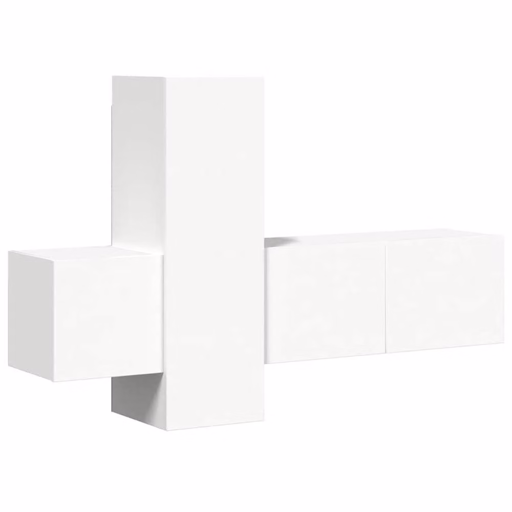 Berkfield Home 3 Piece TV Cabinet Set in White Matt Engineered Wood – 2