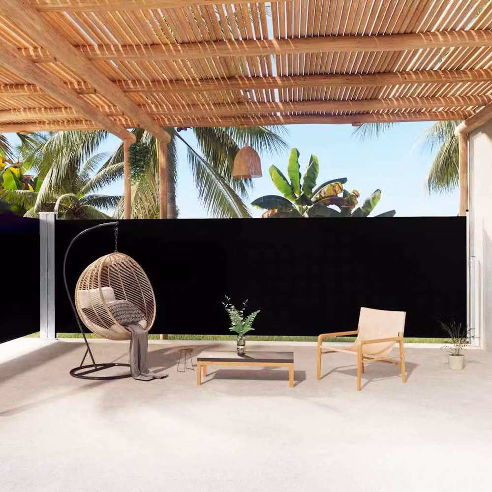 Berkfield Home Retractable Side Awning in Black, W/H: 1000 x 180 cm – 2