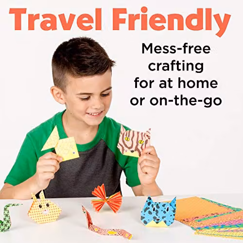 Creativity for Kids Multicolour Neon Origami Animal Paper Craft Kit – 5