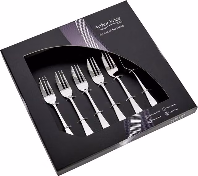 Arthur Price Georgian Polished Stainless Steel Pastry Fork Set of 6 in Silver – 1