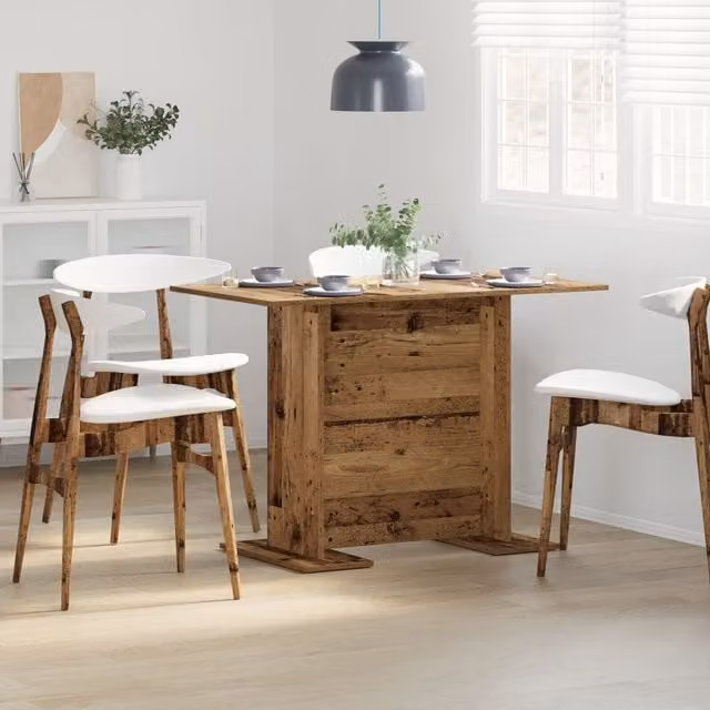 Berkfield Home Rustic Old Wood Dining Table in Brown, W/D/H: 110 x 60 x 75 cm – 1