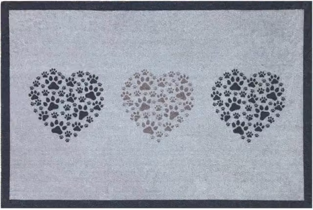 The Rug Shop UK Grey Modern Abstract Graphic Machine Washable Mat, W: 50 cm, D: 75 cm