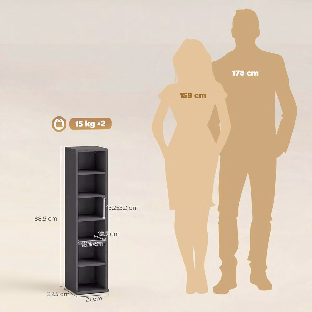 NESTLUNE Set of 2 Black CD and DVD Storage Units, W: 100 cm, D: 15 cm – 2
