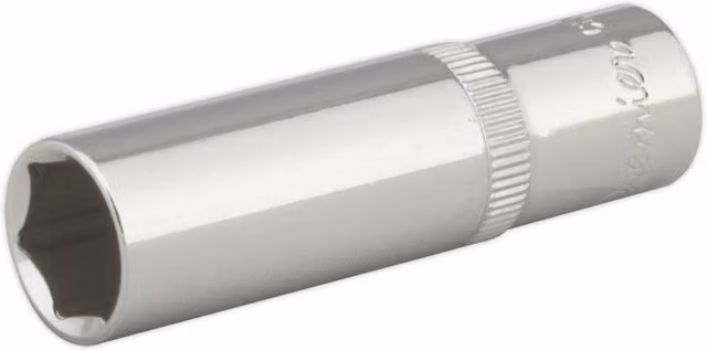 Loops 13mm Deep Drive Socket 3/8 inch Square Drive Forged Chrome Vanadium Steel in Silver