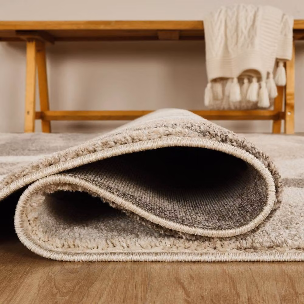 Desire Rugs Santiago Modern Patterned Carved Area Rug in Beige, W: 200 cm, D: 290 cm – 2