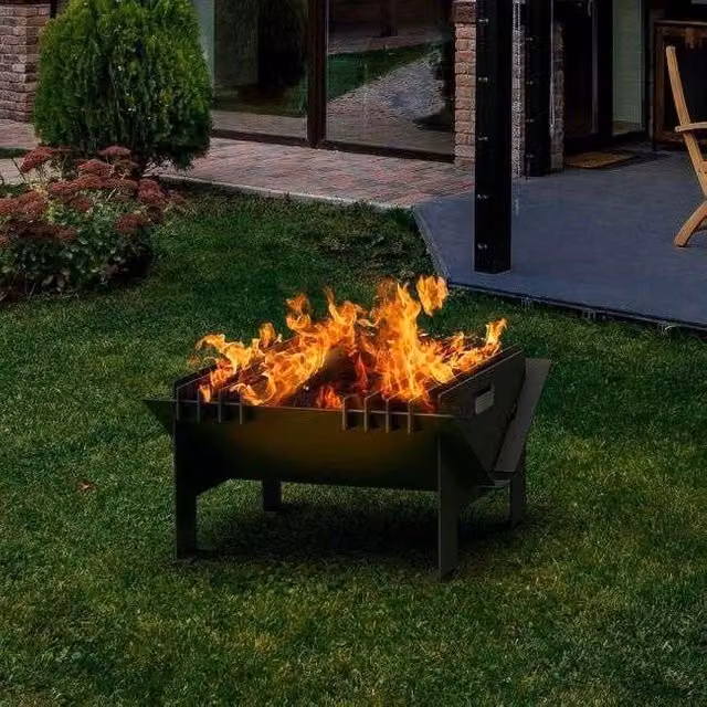 Primrose Chic Steel Hex Fire Pit in True Black, Diameter: 58 cm