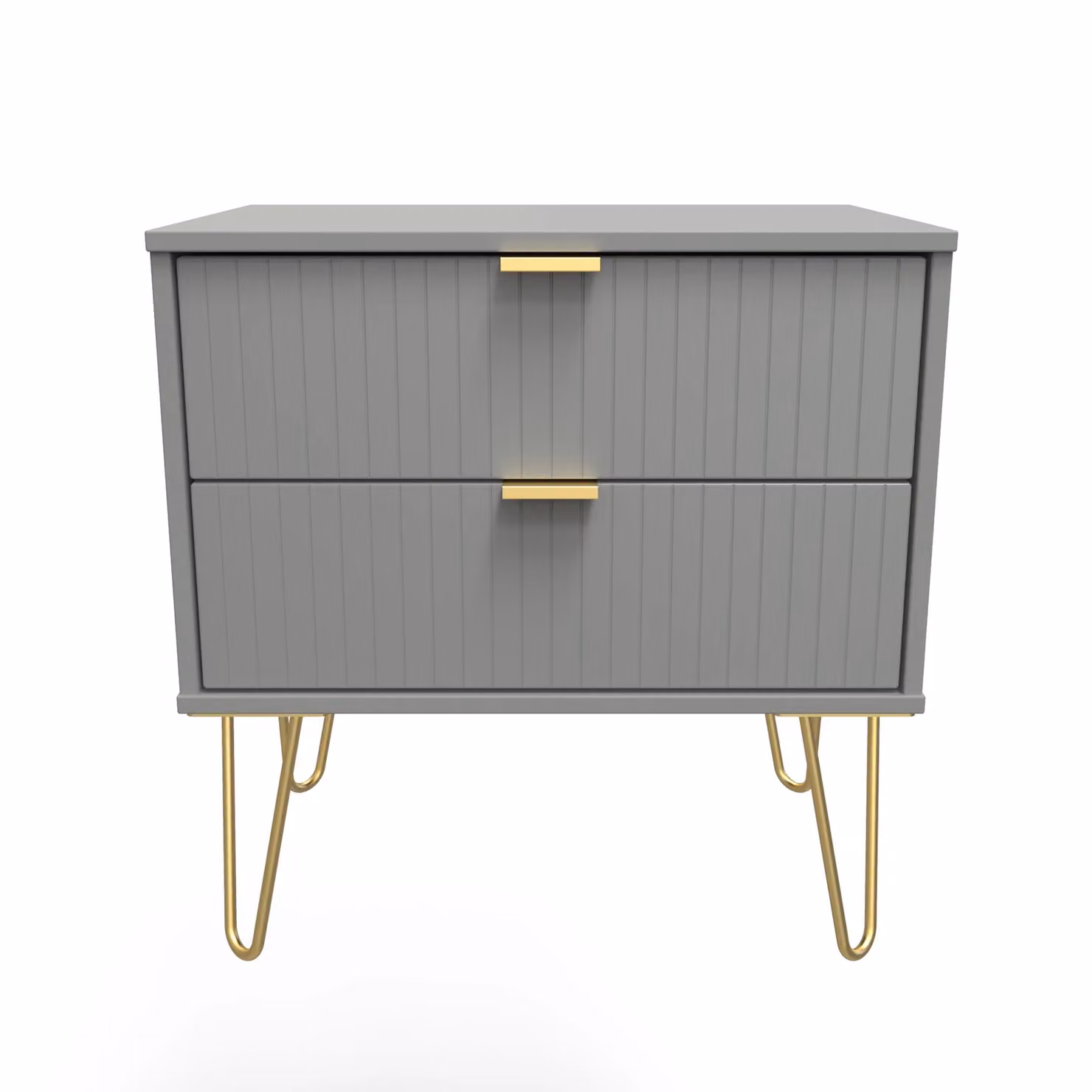 2 U Bexley 2 Drawer Side Table in Dark Grey and Gold – 2