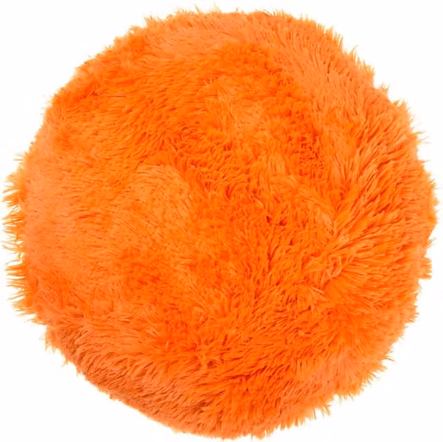 My Home Round Plush Bear Cushion in Orange