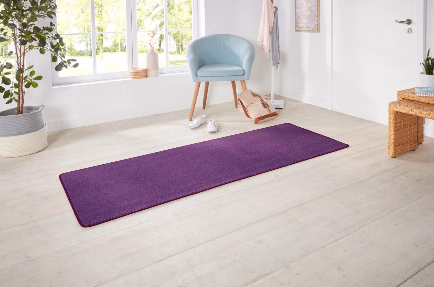 THE RUGS Plain Design Modern Rectangular Rug in Purple, W/D/H: 200 x 300 cm – 2