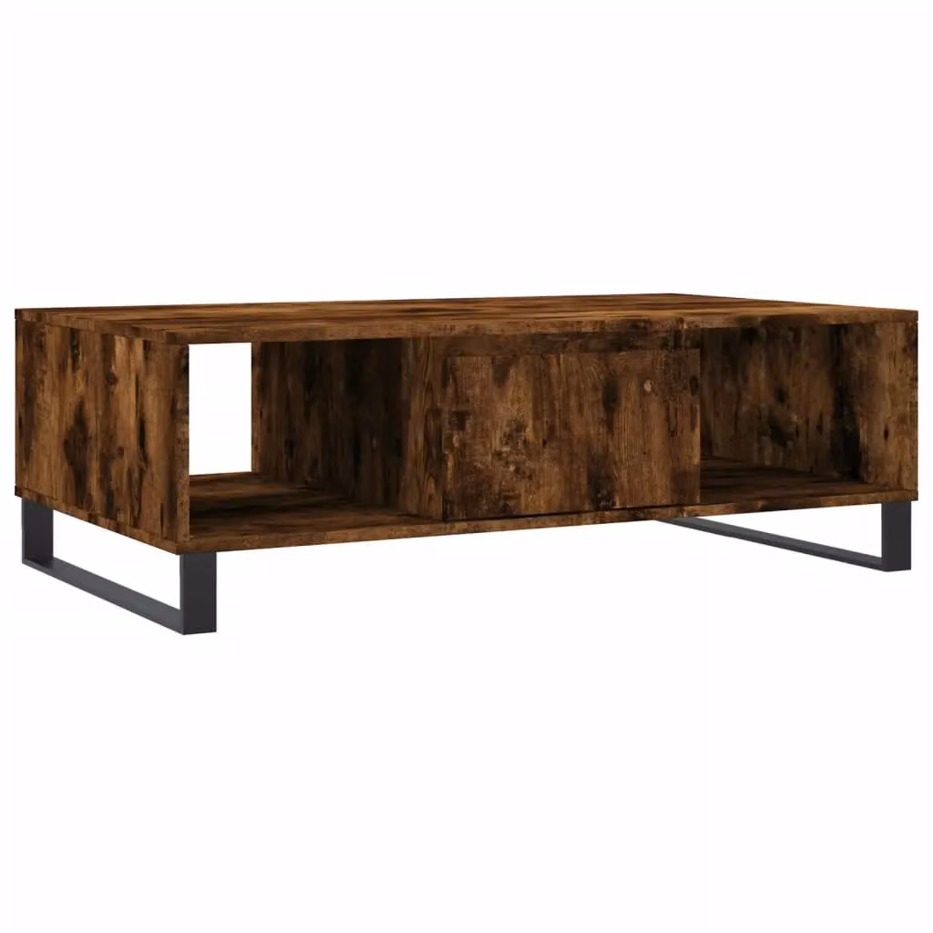 Berkfield Home Smoked Oak Coffee Table in Brown, W/D/H: 104 x 60 x 35 cm – 2