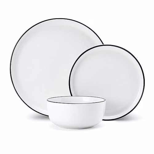 Mikasa Limestone 12pc White Porcelain Dinner Service for 4 Adults – 1
