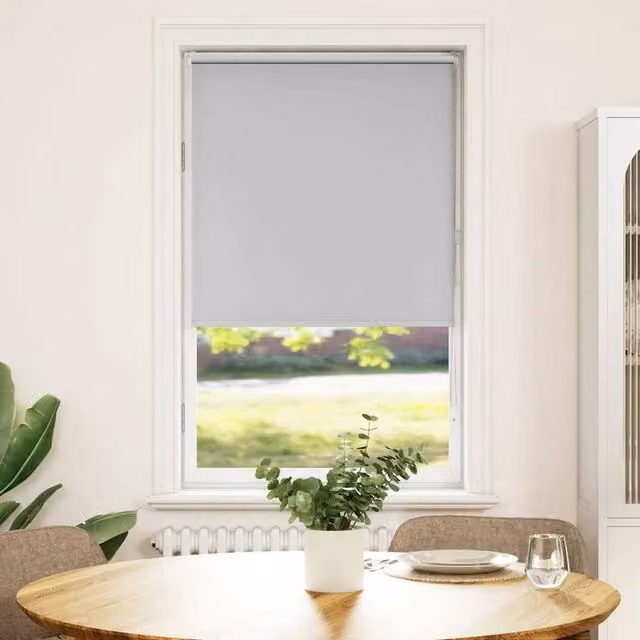Berkfield Home Blackout Roller Blind in Grey, Thermal Insulating Polyester, W: 85 cm, H: 130 cm