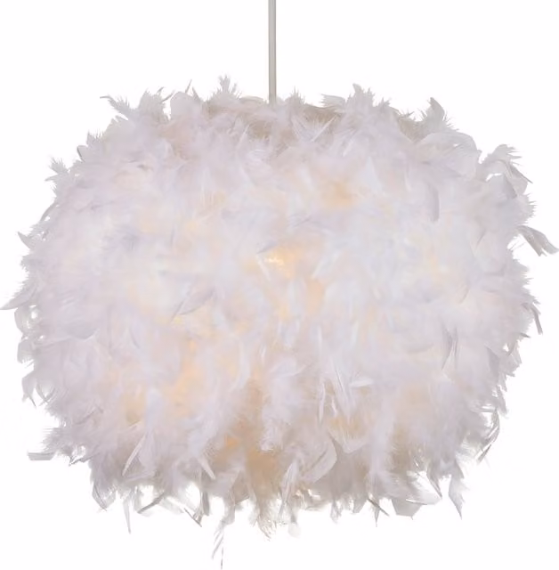 Litecraft Glow Large Feather Easy-Fit Lampshade in White