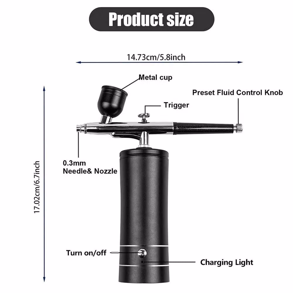 NESTLUNE Cordless Airbrush Kit with Compressor Handheld in Black – 2