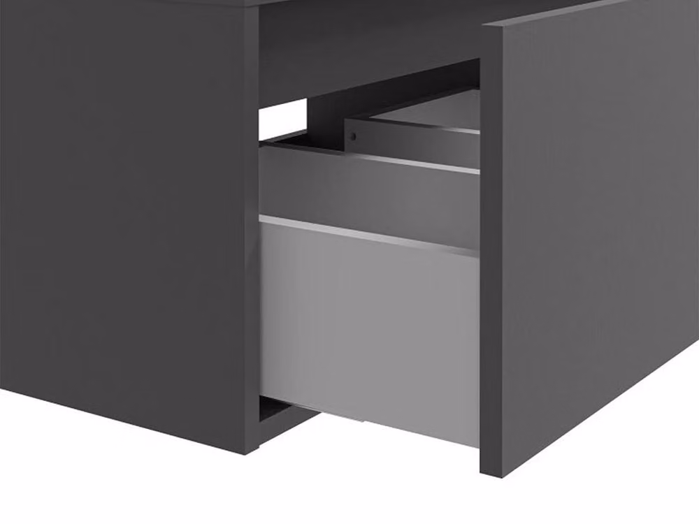 Vente-unique ISAURE II Wall-Mounted Vanity Unit in Anthracite Grey, W: 150 cm, D: 47 cm, H: 37 cm – 3