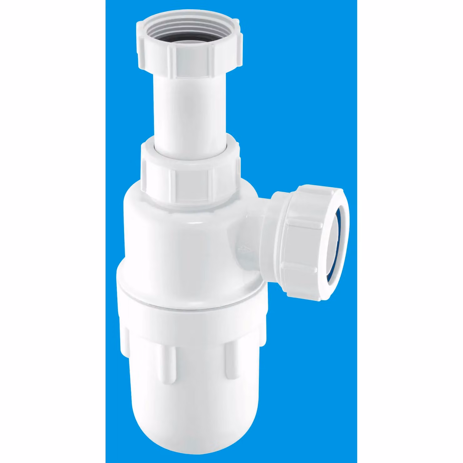McAlpine C10A 75mm Adjustable Inlet Bottle Trap with Multifit Out in White – 2