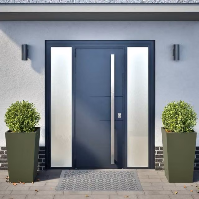Berkfield Home Garden Steel Planter Tubs, Green, 2 Pack, W/D/H: 45 x 45 x 75 cm – 1