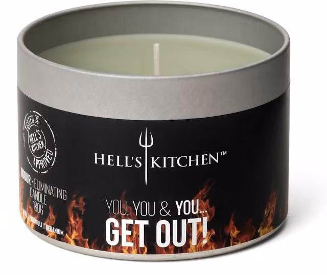 Hell's Kitchen Basil, Patchouli & Geranium Tin Candle in Green – 3