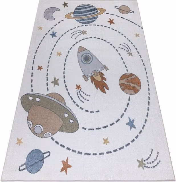 RugsX Bono Yellow Kids Motif Rug, W: 160 cm, L: 220 cm