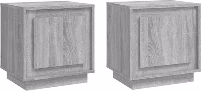 Berkfield Home Set of 2 Grey Sonoma Bedside Cabinets in Engineered Wood, W: 44 cm, D: 35 cm, H: 45 cm – 1