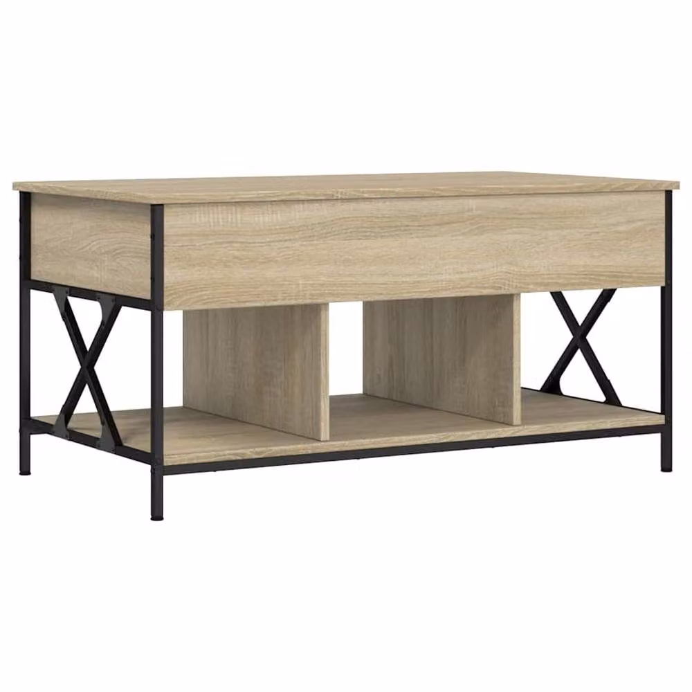 Berkfield Home Sonoma Oak Coffee Table in Beige, W/D/H: 100 x 55 x 50 cm – 2