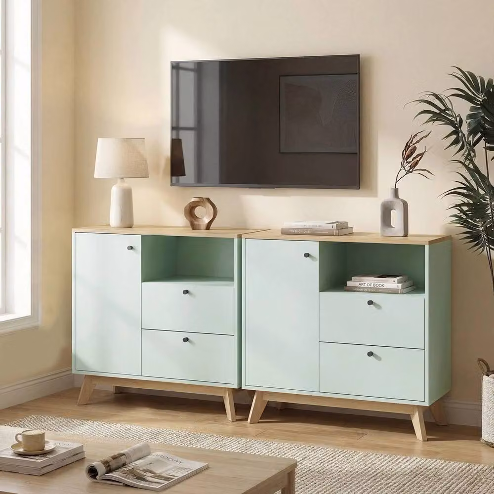 FORGEVIO Modern Green Sideboard Storage Cabinet – 3